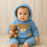 Cumpara ieftin Set pufos hanorac si pantaloni Welsoft (Marime Disponibila: 12-18 luni (Marimea