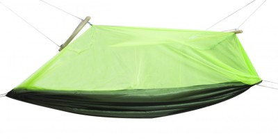 Hamac de Camping Dublu (2 persoane), 200 x 100 cm + Plasa de tantari, culoare Verde foto