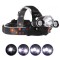 Lanterna puternica de cap T6, 3 LED, 4 Functii iluminare, Stroboscop, 2 x Acumulatori inclusi