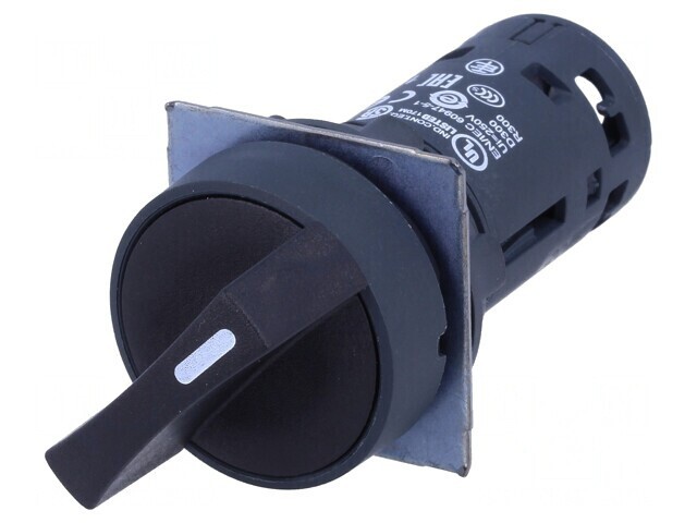 Comutator Rotativ 22mm 2NO Negru