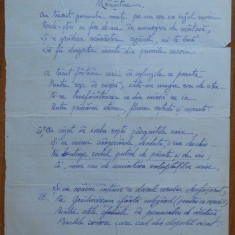 Poezie manuscris Ion Pillat : Manastire , Iasi , sambata 5 august 1917
