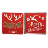 Cumpara ieftin Decoratiune Craciun - Iron Sign 30x30cm, red (doua modele) | Kaemingk