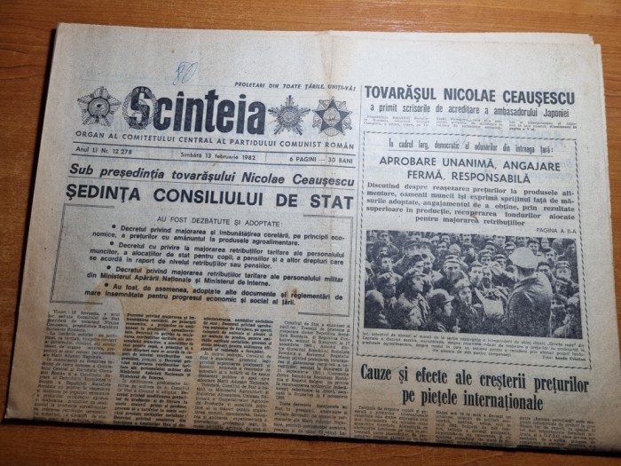 scanteia 13 februarie 1982-sedinta consiliului de stat