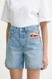 Levi&#039;s pantaloni scurti jeans femei, neted, high waist