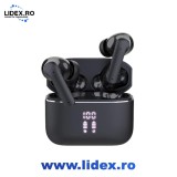 Edorix Casti Wireless In-Ear TWS, Bluetooth 5.3, Afisaj Digital HD, Microfon cu Reducere Zgomot ENC, Autonomie 8+ ore, IPX5, Control Touch, Latenta Re