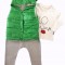 SET COMPLEU HAINE COPII,DIN BLUZA,VESTA SI PANTALONI-VERDE,marimi 86,92,98