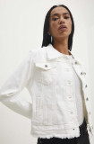 Cumpara ieftin Answear Lab geaca jeans femei, culoarea alb, de tranzitie