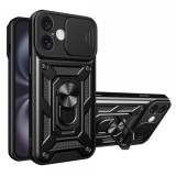 Husa pentru Apple iPhone 16 Plus, Techsuit, CamShield, Neagra