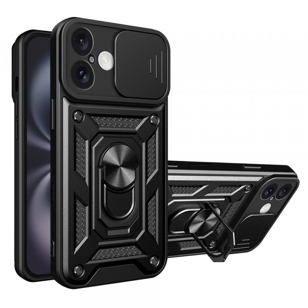 Husa pentru Apple iPhone 16 Plus, Techsuit, CamShield, Neagra