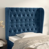 vidaXL Tăblie pat cu aripioare albastru &icirc;nchis 93x23x118/128cm catifea