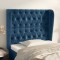 vidaXL Tăblie pat cu aripioare albastru &icirc;nchis 93x23x118/128cm catifea 3118332
