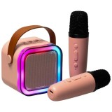 Set karaoke cu 2 microfoane și boxă
