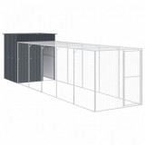 Cotet de pui cu incinta antracit 165x659x181 cm otel galvanizat GartenMobel Dekor, vidaXL