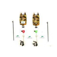 set 2 senzori /avertizori,baterii 9v incluse cu 2 swingeri cu led si 2 picheti