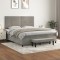 vidaXL Pat box spring cu saltea, gri deschis, 160x200 cm, catifea 3137791