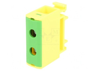Conector Șine 2,5-35mm2 1 Piste 2 Borne Galben-Verde foto