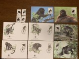 Belize - maimute - serie 4 timbre MNH, 4 FDC, 4 maxime, fauna wwf