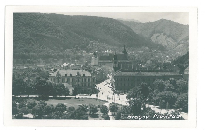 4947 - BRASOV, Panorama, Romania - old postcard, real PHOTO - unused