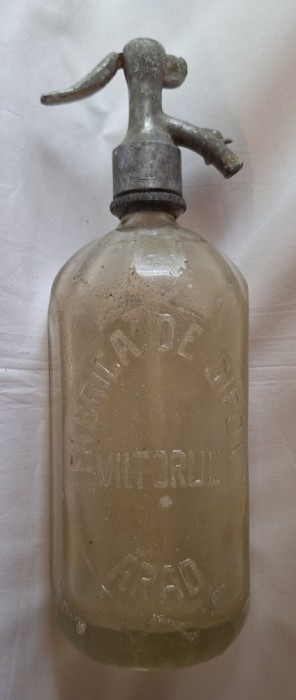 Fabrica de sifon VIITORUL ARAD - Turda, Sifon romanesc vechi din perioada regala, anii 1940, piesa de colectie