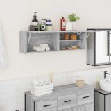 vidaXL Dulap perete baie, gri sonoma, 100x25x30 cm, lemn prelucrat