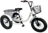 Tricicleta adult Fat cauciuc cu cos 20 inch Alb