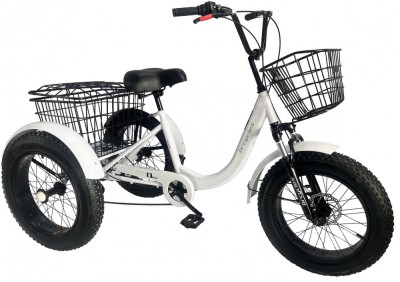 Tricicleta adult Fat cauciuc cu cos 20 inch Alb foto