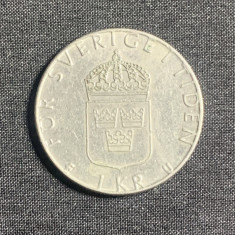 Moneda 1 coroana 1977 Suedia