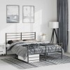 VidaXL Cadru pat metalic cu tăblie de cap/picioare, negru, 135x190 cm 352336