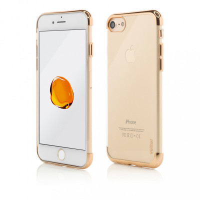 Husa Vetter pentru iPhone SE (2020), 8, 7, Clip-On Shiny Soft Series, Gold foto