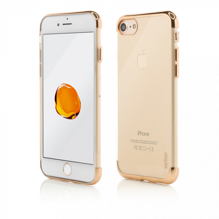 Husa Vetter pentru iPhone SE (2020), 8, 7, Clip-On Shiny Soft Series, Gold