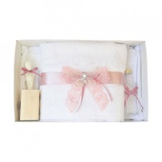 Trusou botez dantela roz pudra si fluturas Denikos&reg; 420