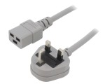 Cablu Alimentare 3x1,5mm2 2m Gri 13A