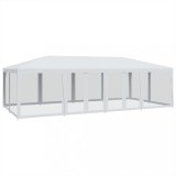 Cumpara ieftin Cort de petrecere cu 12 pereti din plasa, alb, 8x4 m, HDPE