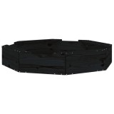 Cumpara ieftin Cutie de nisip cu scaune octogonale, negru, lemn masiv de pin