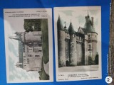 Franta , GRUP DOUA CARTI POSTALE NECIRCULATE , ANII 1920.Castele din Franta , verso reclama la produse medicale POTUBERAGE .