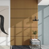 Set 4 panouri acustice de perete Vang 60x60 cm, stejar &icirc;nchis