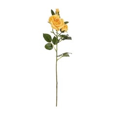 Floare decorativa artificiala, Trandafir, Galben, 60 cm, ATU-087688
