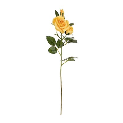 Floare decorativa artificiala, Trandafir, Galben, 60 cm, ATU-087688 foto