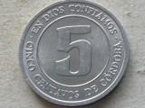 NICARAGUA-5 CENTAVOS DE CORDOBA 1974, America Centrala si de Sud, Aluminiu