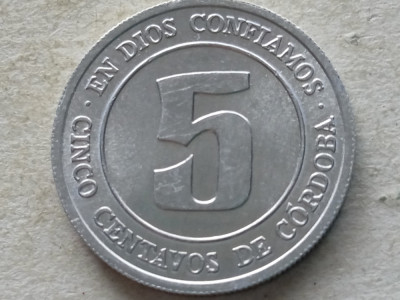 NICARAGUA-5 CENTAVOS DE CORDOBA 1974 foto