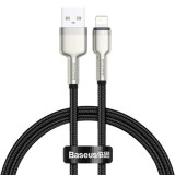 Cablu USB la Lightning, 2.4A, 480Mbps, 25cm - Baseus Cafule Series Metal (CALJK-01) - Black