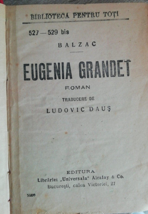 myh 622 - Biblioteca pt toti - 527 - Eugenia Grandet - Balzac