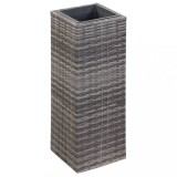 Strat &icirc;nălțat de grădină gri 28x28x80 cm poliratan