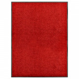 VidaXL Covoraș de ușă lavabil, roșu, 90 x 120 cm