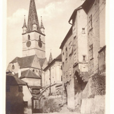 3470 - SIBIU, Evangelical Church, Romania - old postcard, real PHOTO - unused