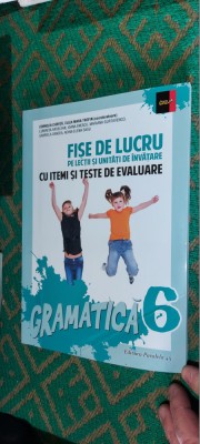 GRAMATICA CLASA A VI A FISE DE LUCRU PE LECTII CU ITEMI SI TESTE DE EVALUARE foto