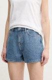 Pepe Jeans pantaloni scurti jeans A-LINE SHORT HW SUZIE femei, modelator, high waist, PL801111ID1