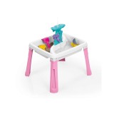 Masuta de activitati 3 in 1 pentru copii - Alb&amp; roz
