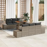 VidaXL Set de dining pentru grădină 7 piese cu perne Gri Poliratan Răchită