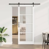 Ușă glisantă cu set de accesorii Alb 93x232 cm Lemn solid de pin